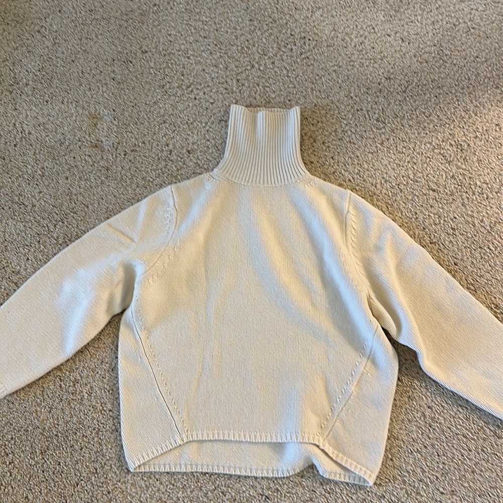 Toteme Wool Cashmere Turtleneck in Macadamia XXS.